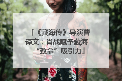 《藏海传》导演曹译文：肖战赋予藏海“致命”吸引力
