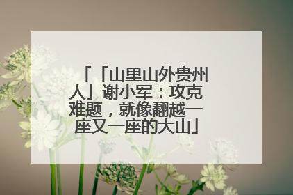 「山里山外贵州人」谢小军：攻克难题，就像翻越一座又一座的大山
