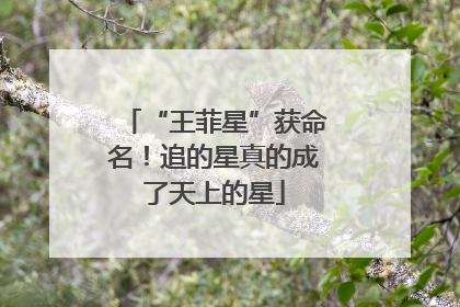 “王菲星”获命名！追的星真的成了天上的星