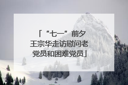 “七一”前夕 王宗华走访慰问老党员和困难党员