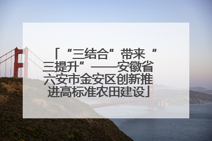 “三结合”带来“三提升”——安徽省六安市金安区创新推进高标准农田建设