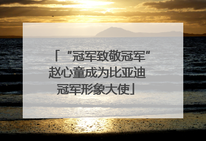 “冠军致敬冠军” 赵心童成为比亚迪冠军形象大使