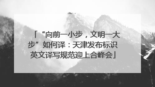 “向前一小步，文明一大步”如何译：天津发布标识英文译写规范迎上合峰会
