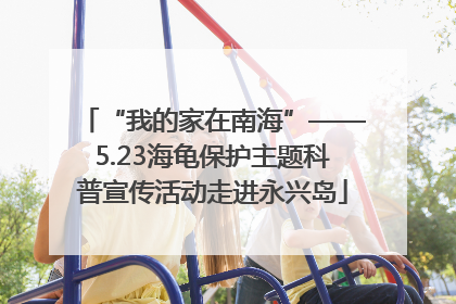 “我的家在南海”——5.23海龟保护主题科普宣传活动走进永兴岛