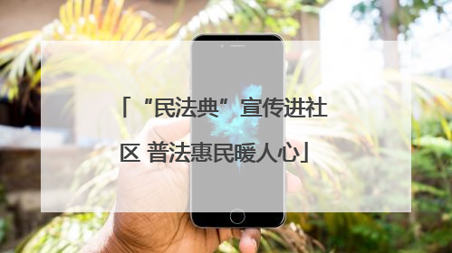 “民法典”宣传进社区 普法惠民暖人心