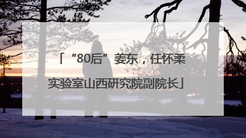 “80后”姜东，任怀柔实验室山西研究院副院长