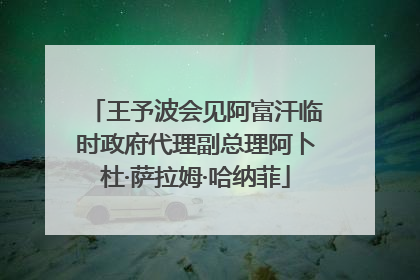 王予波会见阿富汗临时政府代理副总理阿卜杜·萨拉姆·哈纳菲