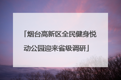 烟台高新区全民健身悦动公园迎来省级调研
