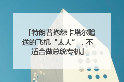特朗普抱怨卡塔尔赠送的飞机“太大”，不适合做总统专机
