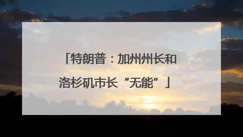 特朗普：加州州长和洛杉矶市长“无能”