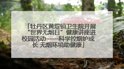 牡丹区黄堽镇卫生院开展“世界无烟日”健康讲座进校园活动——科学控烟护成长 无烟环境助健康