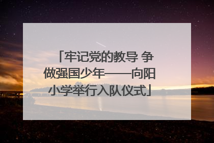 牢记党的教导 争做强国少年——向阳小学举行入队仪式