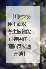 用时2分钟！武汉一考生被智能门锁困住，消防员火速开锁
