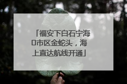 福安下白石宁海⇆市区金蛇头，海上直达航线开通