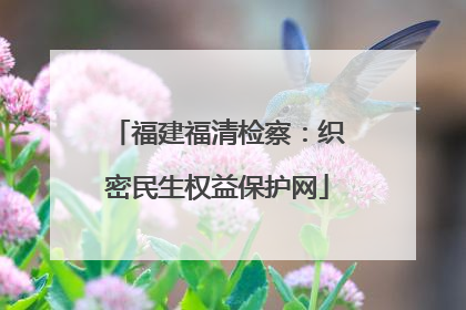 福建福清检察：织密民生权益保护网