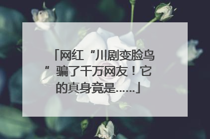 网红“川剧变脸鸟”骗了千万网友！它的真身竟是……