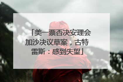 美一票否决安理会加沙决议草案，古特雷斯：感到失望