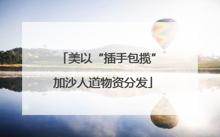 美以“插手包揽”加沙人道物资分发