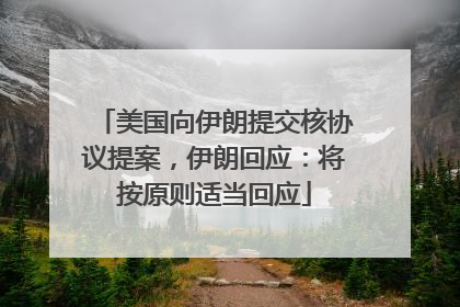 美国向伊朗提交核协议提案，伊朗回应：将按原则适当回应