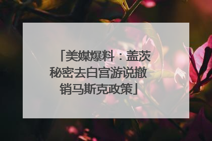美媒爆料：盖茨秘密去白宫游说撤销马斯克政策