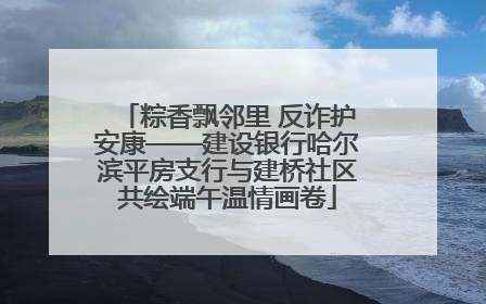 粽香飘邻里 反诈护安康——建设银行哈尔滨平房支行与建桥社区共绘端午温情画卷