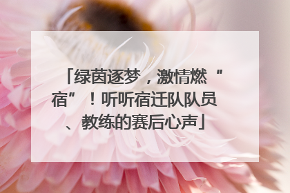 绿茵逐梦，激情燃“宿”！听听宿迁队队员、教练的赛后心声