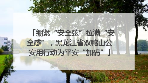 绷紧“安全弦”拉满“安全感”，黑龙江省双鸭山公安用行动为平安“加码”