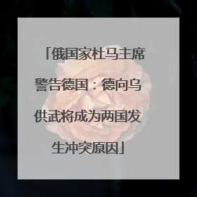 俄国家杜马主席警告德国：德向乌供武将成为两国发生冲突原因