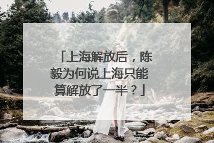 上海解放后，陈毅为何说上海只能算解放了一半？