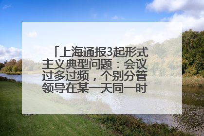 上海通报3起形式主义典型问题：会议过多过频，个别分管领导在某一天同一时段需参加3个会议