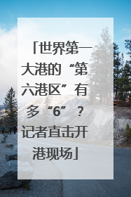 世界第一大港的“第六港区”有多“6”？记者直击开港现场