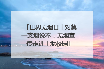 世界无烟日丨对第一支烟说不，无烟宣传走进十堰校园