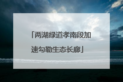 两湖绿道孝南段加速勾勒生态长廊