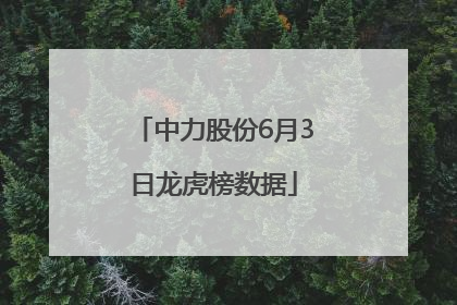中力股份6月3日龙虎榜数据