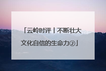 云岭时评丨不断壮大文化自信的生命力②