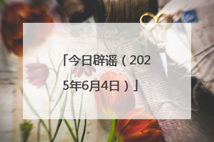 今日辟谣（2025年6月4日）