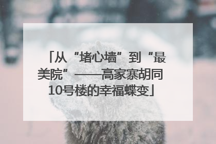 从“堵心墙”到“最美院”——高家寨胡同10号楼的幸福蝶变