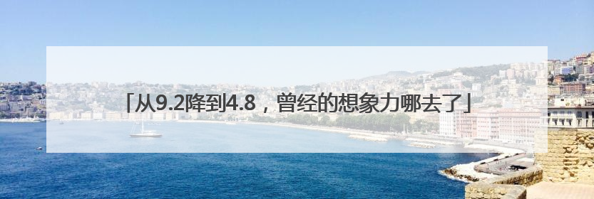 从9.2降到4.8，曾经的想象力哪去了