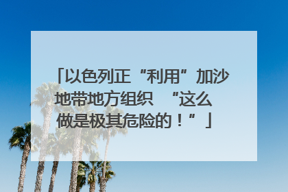 以色列正“利用”加沙地带地方组织  “这么做是极其危险的！”
