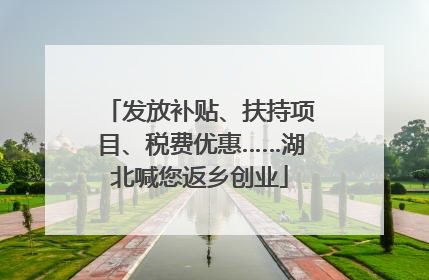 发放补贴、扶持项目、税费优惠……湖北喊您返乡创业