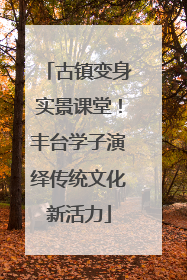 古镇变身实景课堂！丰台学子演绎传统文化新活力
