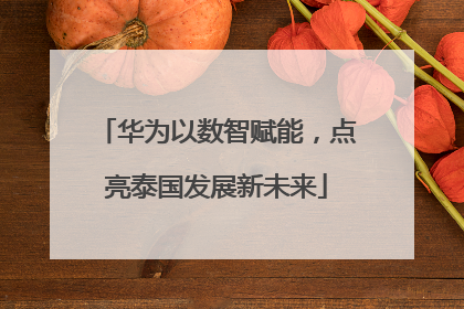 华为以数智赋能，点亮泰国发展新未来