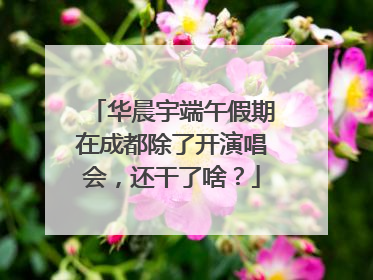 华晨宇端午假期在成都除了开演唱会，还干了啥？