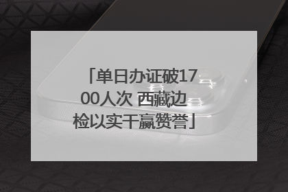 单日办证破1700人次 西藏边检以实干赢赞誉