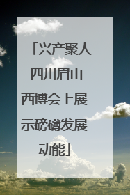 兴产聚人 四川眉山西博会上展示磅礴发展动能
