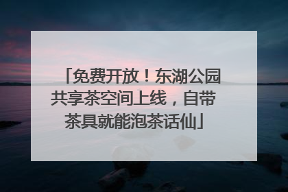 免费开放！东湖公园共享茶空间上线，自带茶具就能泡茶话仙