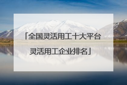 全国灵活用工十大平台 灵活用工企业排名