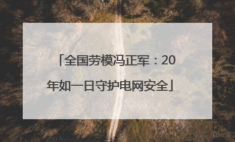 全国劳模冯正军：20年如一日守护电网安全