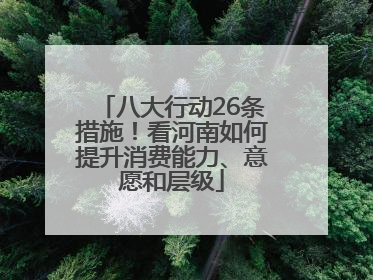 八大行动26条措施！看河南如何提升消费能力、意愿和层级