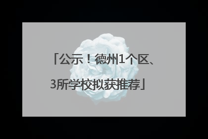 公示！德州1个区、3所学校拟获推荐
